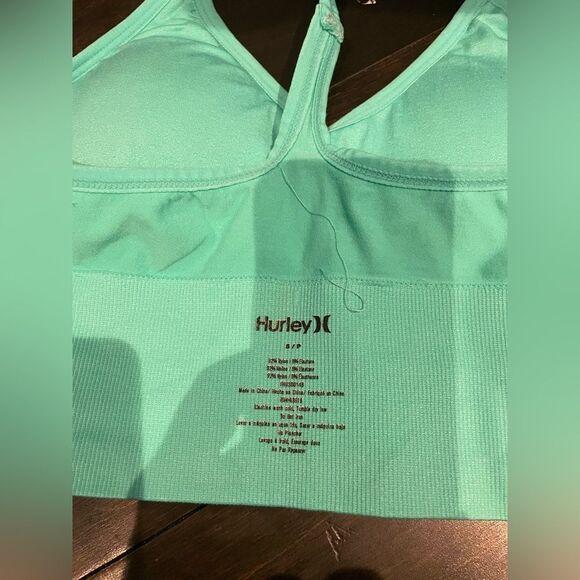 WOMENS HURLEY SEAMLESS RACERBACK SPORTS BRA TEAL GREEN AND PINK SIZE SMALL - Picture 6 of 6